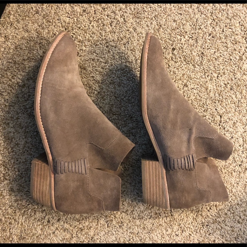 Greyish Tan slip on ankle bootie